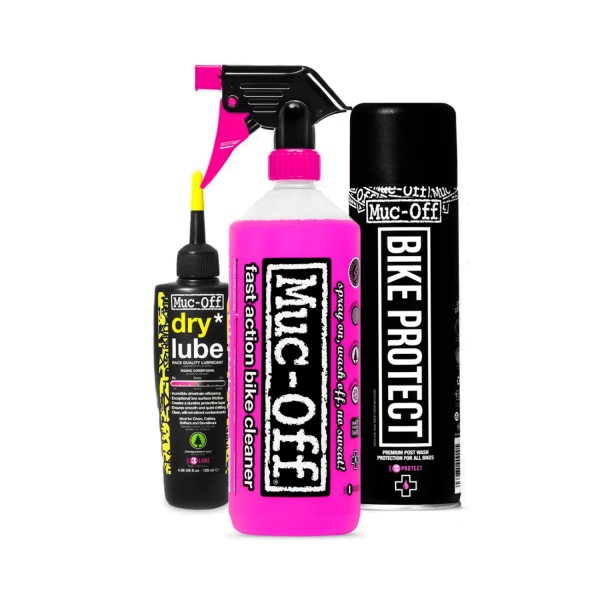 Muc Off Wash, Protect, Lube Kit (Dry Lube Version)